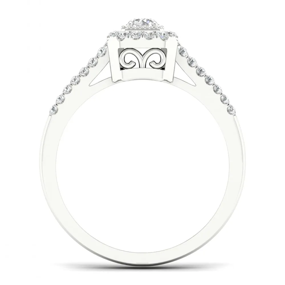 De Couer 10k Gold 1/3ct TDW Diamond Halo Engagement Ring sold by Zulily product image thumbnail 3
