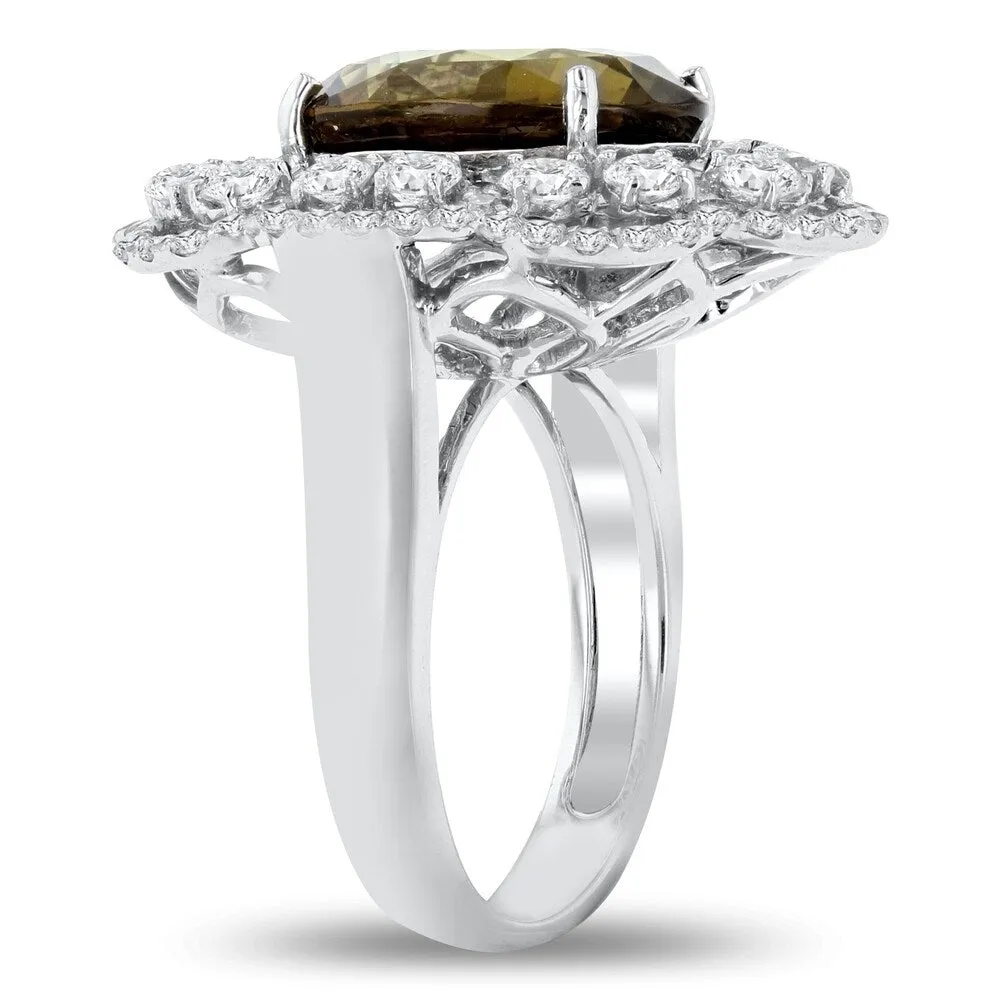 Auriya 18k White Gold Certified 8 1/4ct Alexandrite Gem and 2 3/8ct TDW Diamond Cocktail Ring sold by Zulily product image thumbnail 4