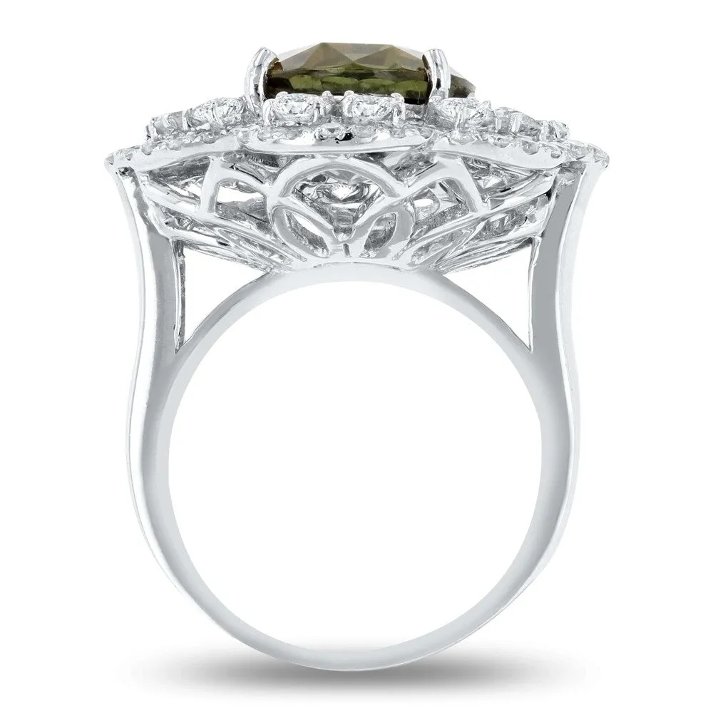 Auriya 18k White Gold Certified 8 1/4ct Alexandrite Gem and 2 3/8ct TDW Diamond Cocktail Ring sold by Zulily product image thumbnail 5