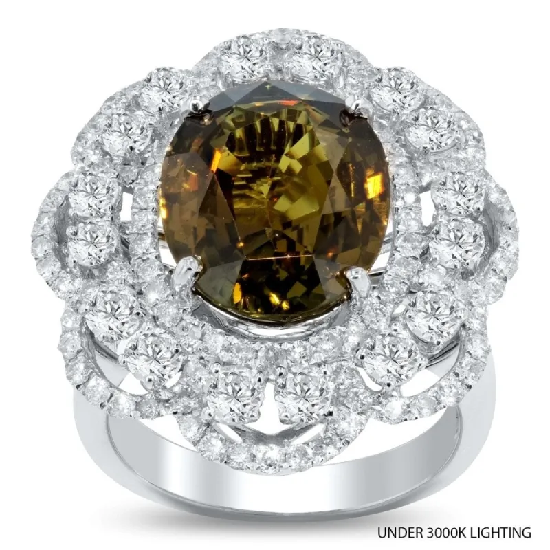 Auriya 18k White Gold Certified 8 1/4ct Alexandrite Gem and 2 3/8ct TDW Diamond Cocktail Ring sold by Zulily