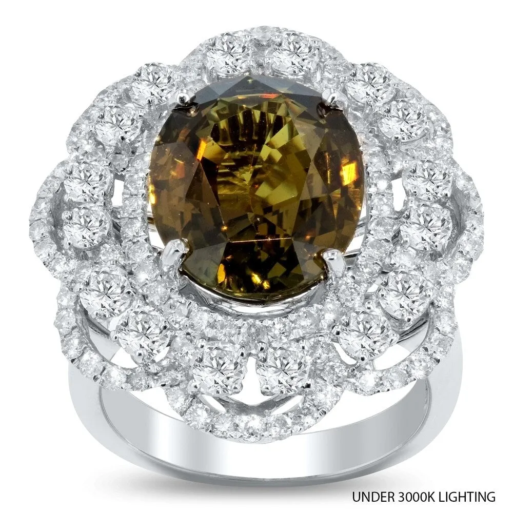 Auriya 18k White Gold Certified 8 1/4ct Alexandrite Gem and 2 3/8ct TDW Diamond Cocktail Ring sold by Zulily