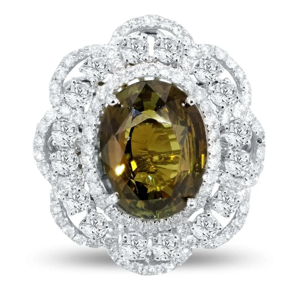 Auriya 18k White Gold Certified 8 1/4ct Alexandrite Gem and 2 3/8ct TDW Diamond Cocktail Ring sold by Zulily product image thumbnail 3