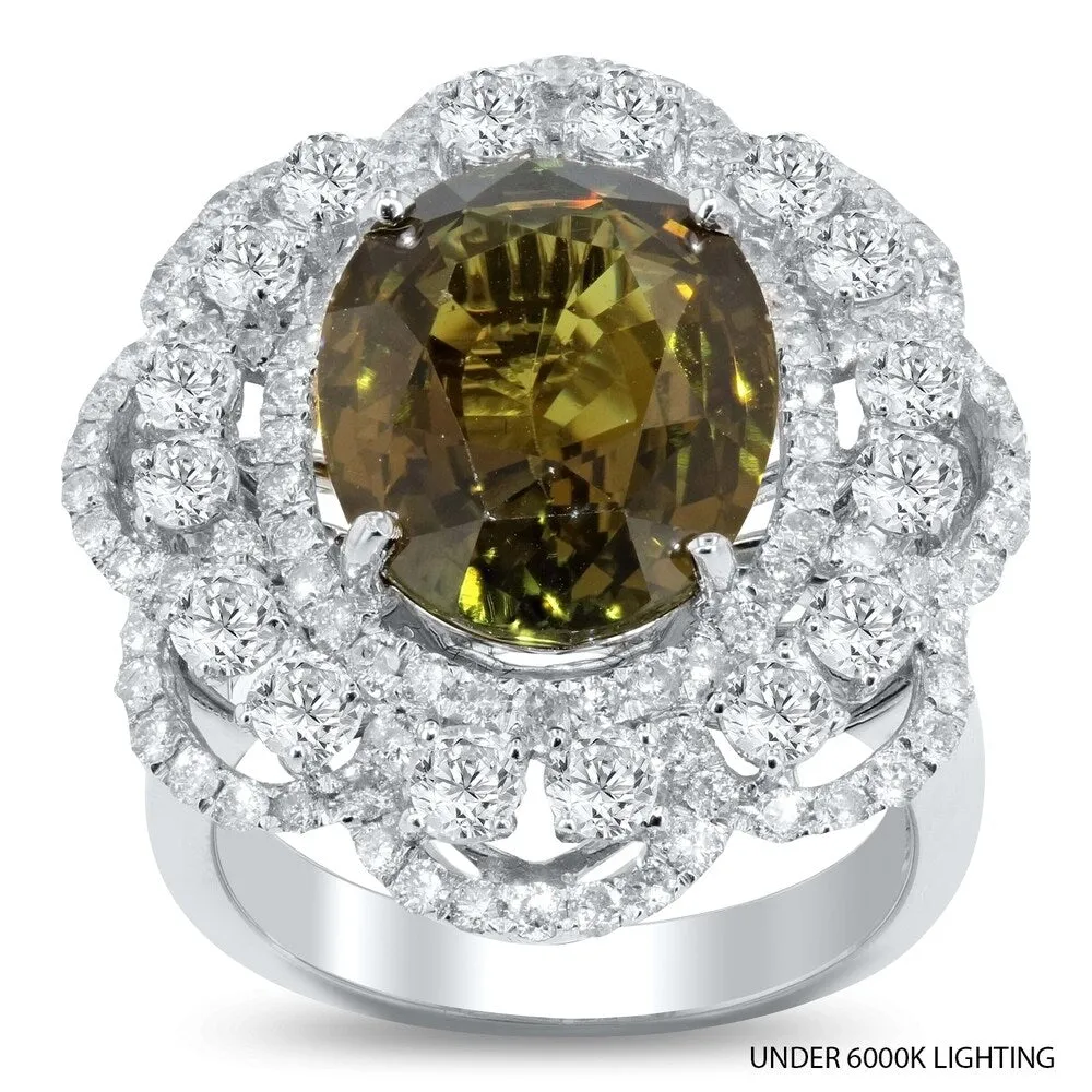 Auriya 18k White Gold Certified 8 1/4ct Alexandrite Gem and 2 3/8ct TDW Diamond Cocktail Ring sold by Zulily product image thumbnail 2