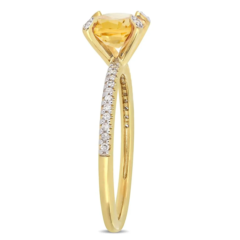 Miadora 10k Yellow Gold Oval-Cut Citrine and 1/10ct TDW Diamond Solitaire Ring sold by Zulily product image thumbnail 3