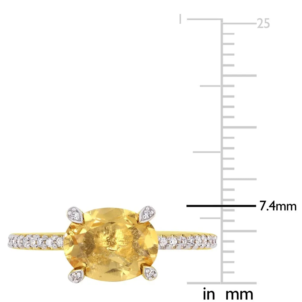 Miadora 10k Yellow Gold Oval-Cut Citrine and 1/10ct TDW Diamond Solitaire Ring sold by Zulily product image thumbnail 4