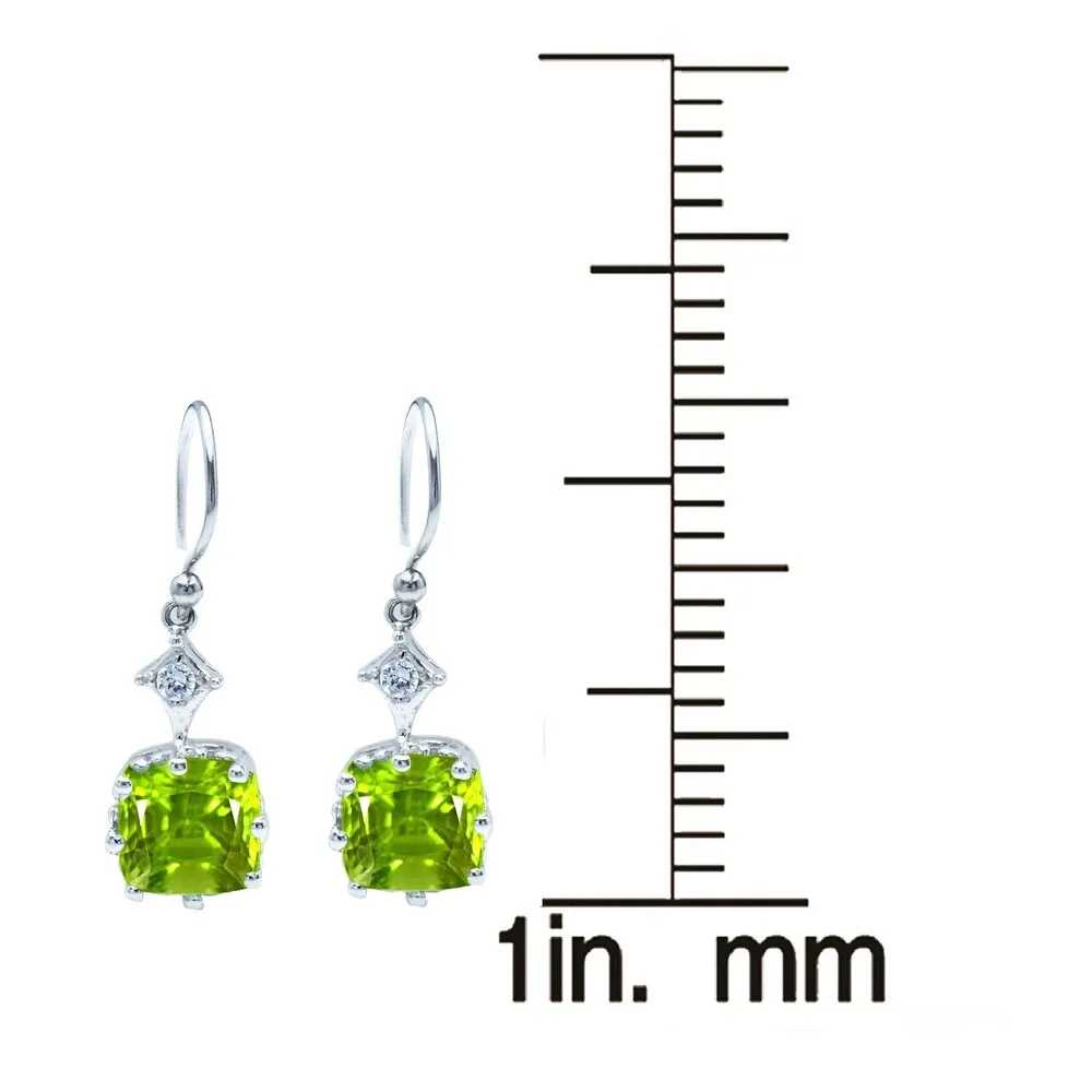 Sterling Silver with Natural Peridot and White Topaz Dangling Earring sold by Zulily product image thumbnail 2