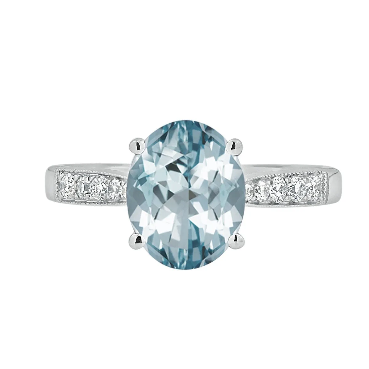 Auriya 1 3/4ct Fancy Oval Aquamarine and Diamond Engagement Ring 1/4ctw 14k Gold sold by Zulily product image thumbnail 2