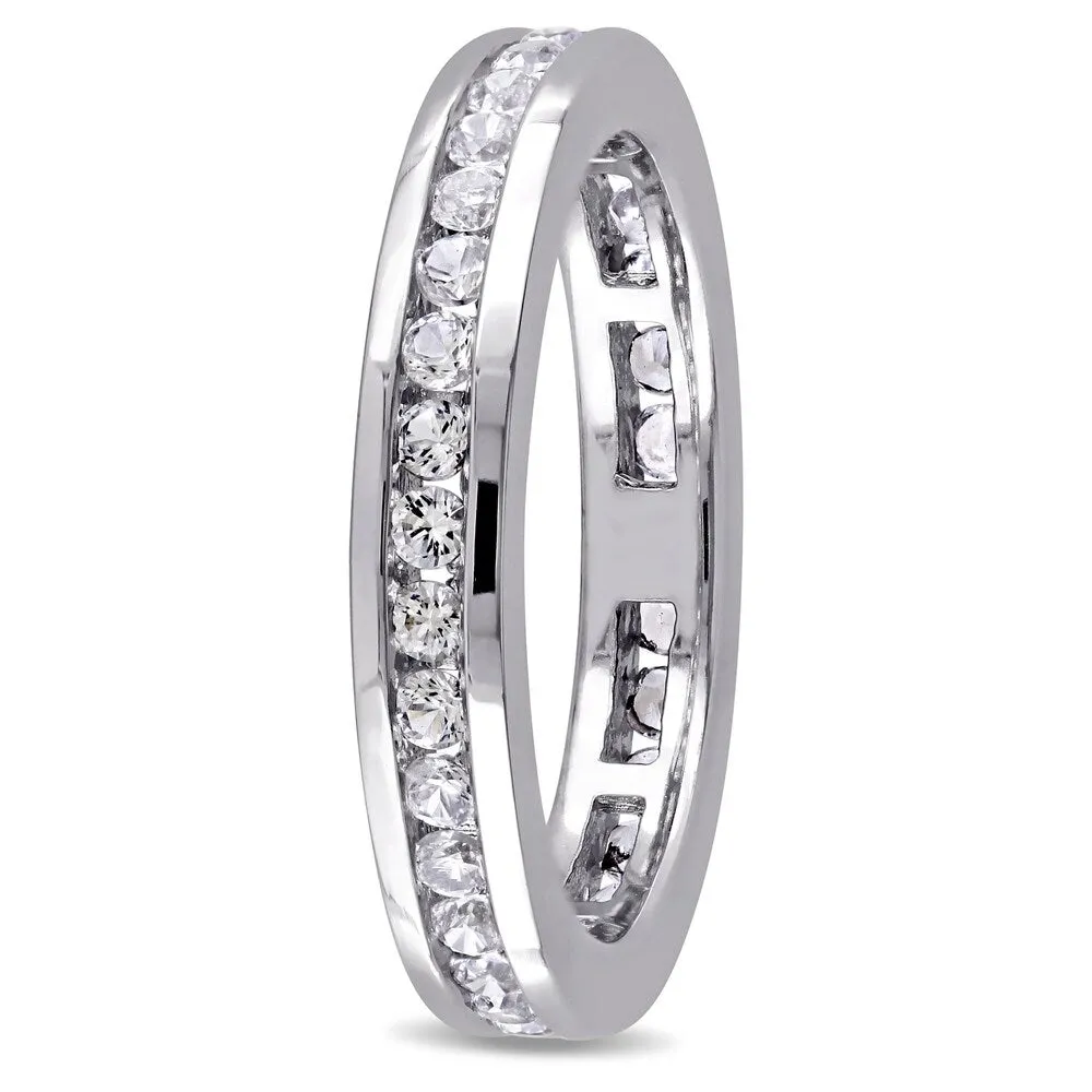 Miadora 10k White Gold Created White Sapphire Eternity Band sold by Zulily product image thumbnail 2