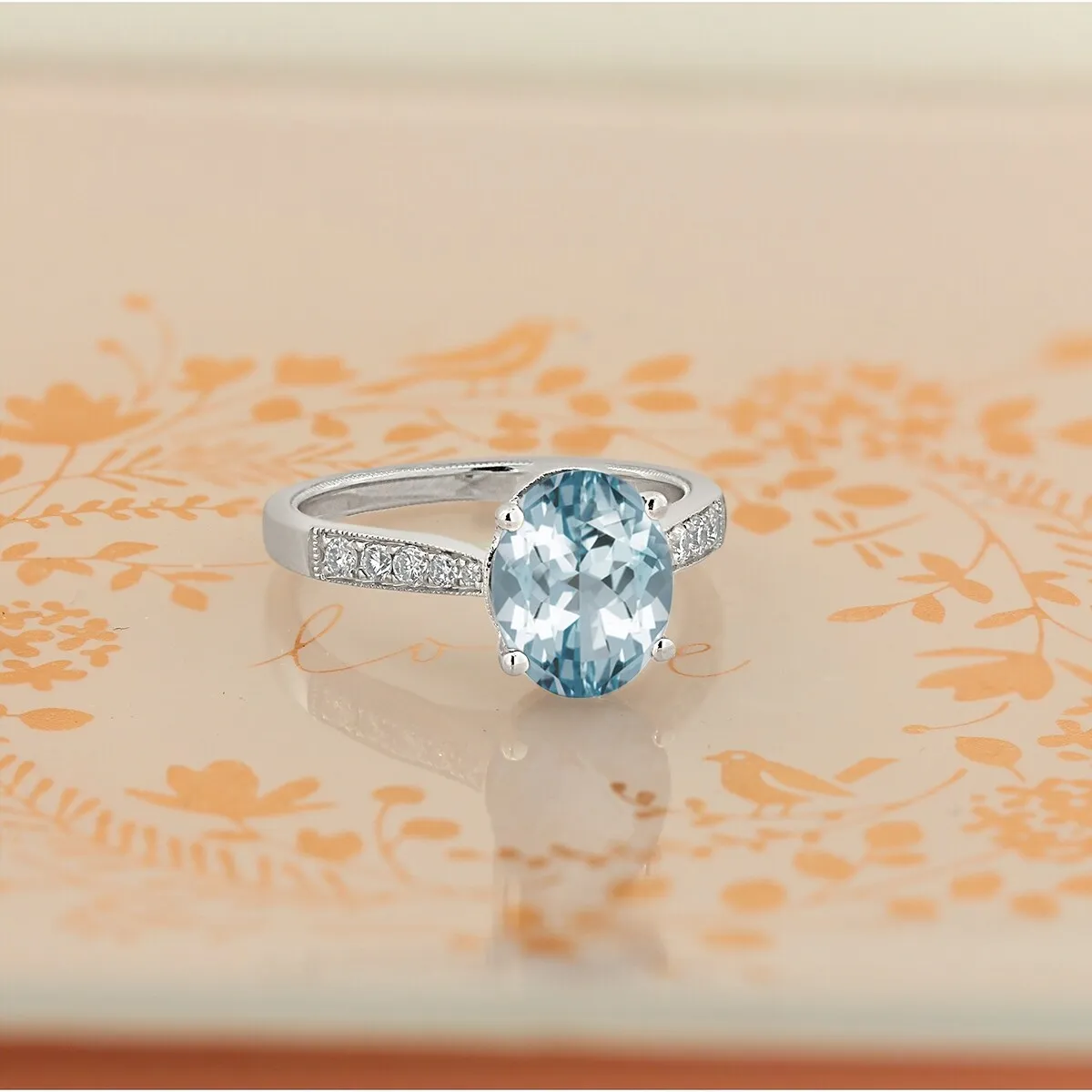 Auriya 1 3/4ct Fancy Oval Aquamarine and Diamond Engagement Ring 1/4ctw 14k Gold sold by Zulily