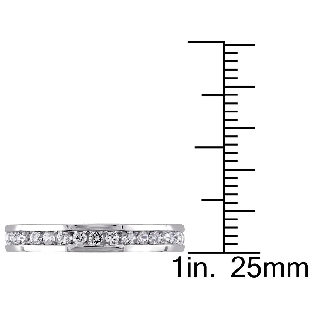 Miadora 10k White Gold Created White Sapphire Eternity Band sold by Zulily product image thumbnail 3
