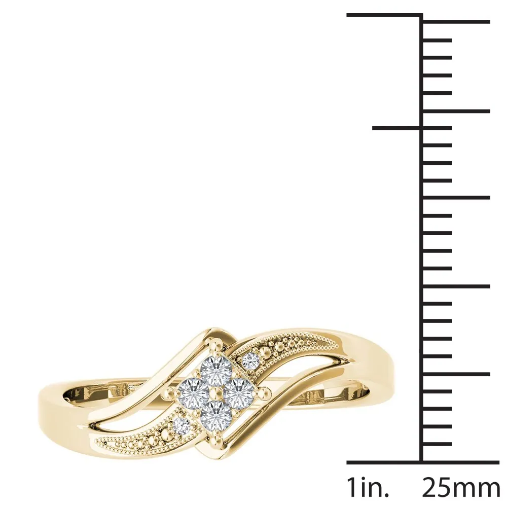 De Couer 10k Yellow Gold 1/10ct TDW Diamond Bypass Engagement Ring sold by Zulily product image thumbnail 4