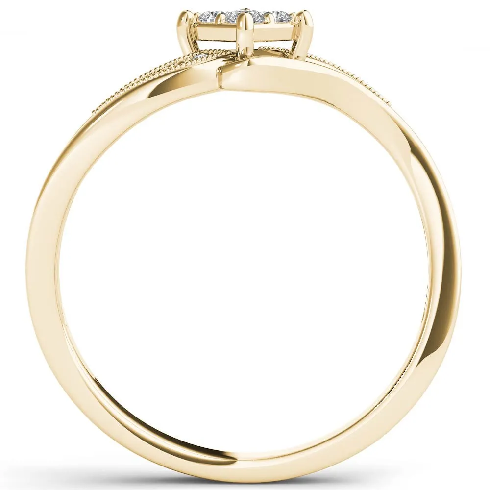 De Couer 10k Yellow Gold 1/10ct TDW Diamond Bypass Engagement Ring sold by Zulily product image thumbnail 3