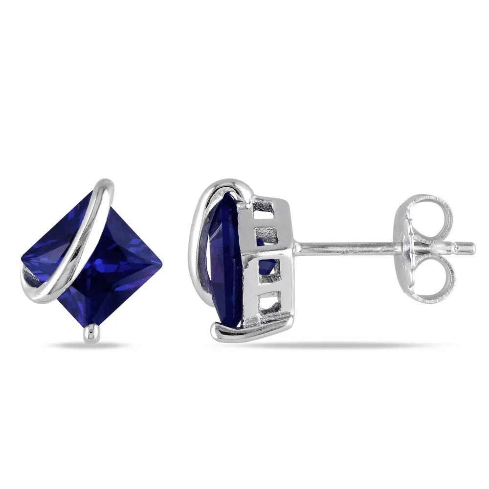 Miadora Sterling Silver Created Sapphire Birthstone Crossover Stud Earrings sold by Zulily