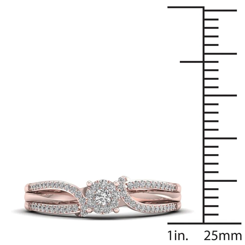De Couer 1/5ct TDW Diamond Cluster Engagement Ring - Pink sold by Zulily product image thumbnail 4