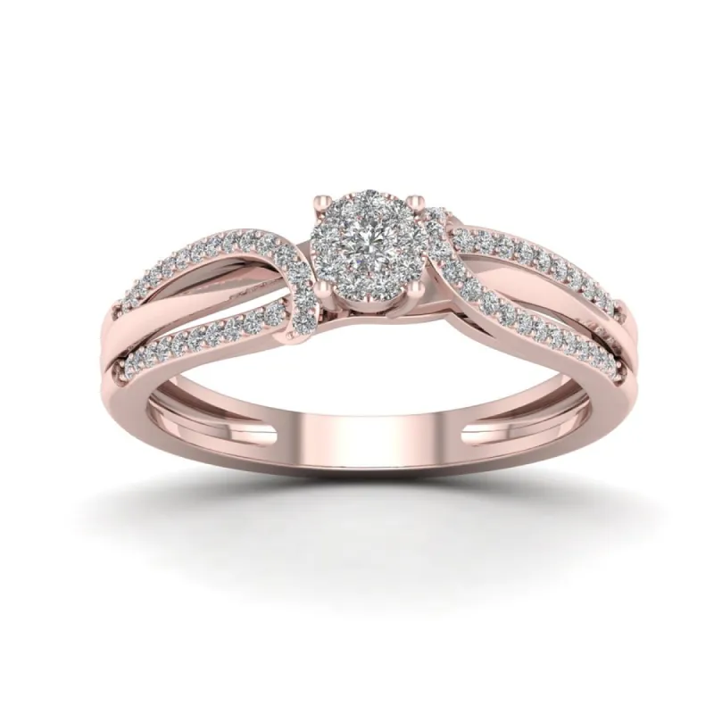 De Couer 1/5ct TDW Diamond Cluster Engagement Ring - Pink sold by Zulily