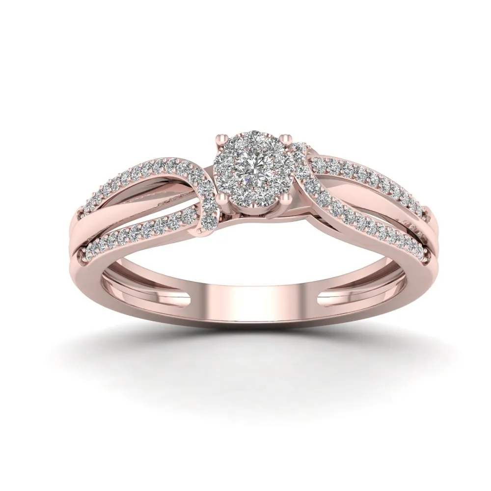 De Couer 1/5ct TDW Diamond Cluster Engagement Ring - Pink sold by Zulily