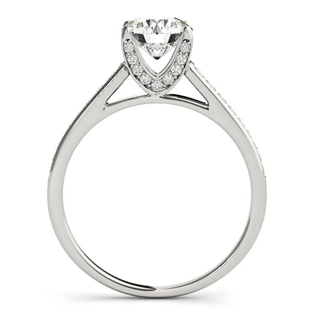 Auriya 3/4ct Round Moissanite and 1/3ctw Diamond Engagement Ring 14K Gold sold by Zulily product image thumbnail 4
