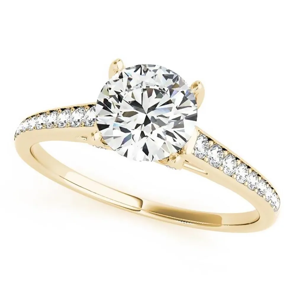 Auriya 3/4ct Round Moissanite and 1/3ctw Diamond Engagement Ring 14K Gold sold by Zulily product image thumbnail 2