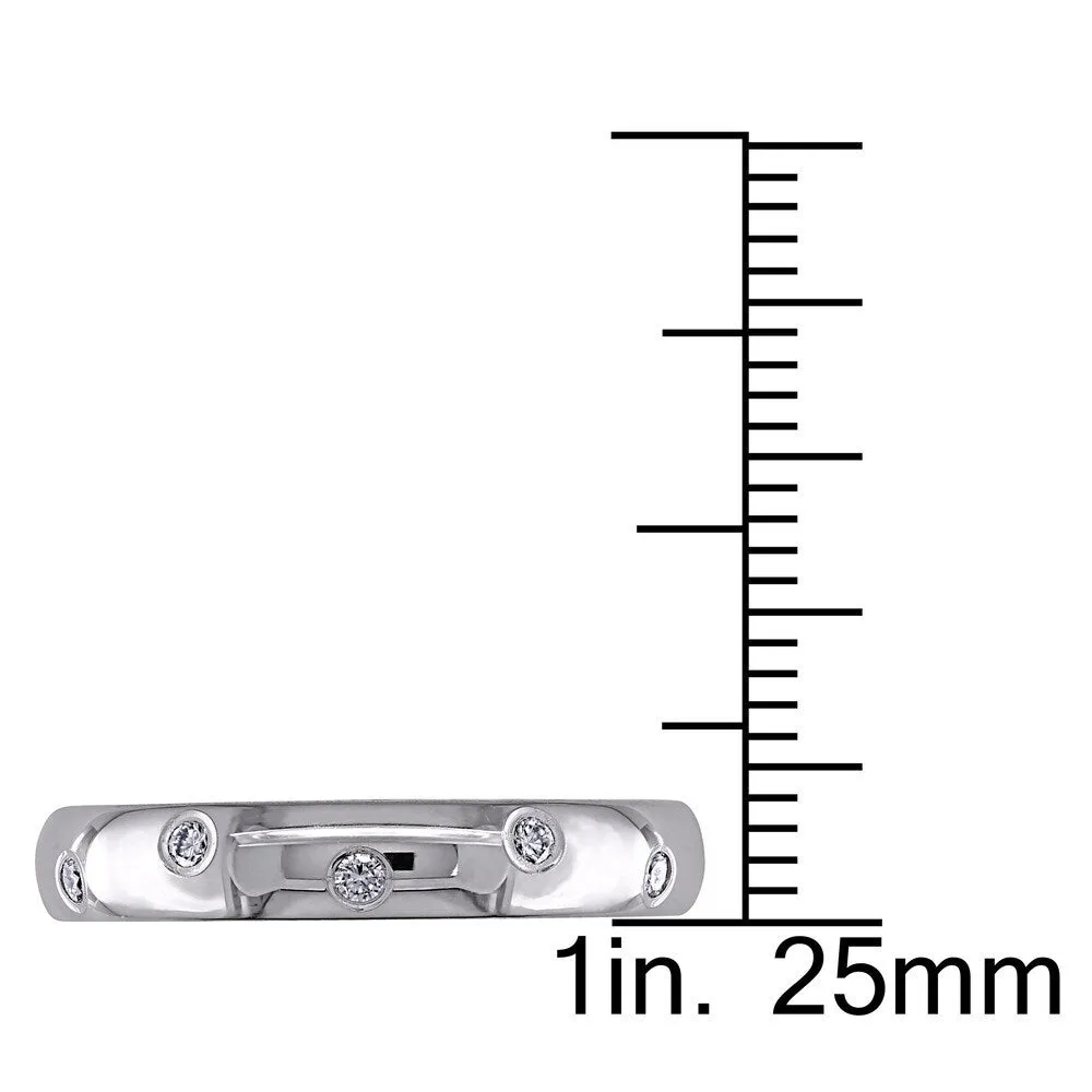 Miadora Signature Collection 14k White Gold 1/4ct TDW Diamond Men's Wedding Band sold by Zulily product image thumbnail 3