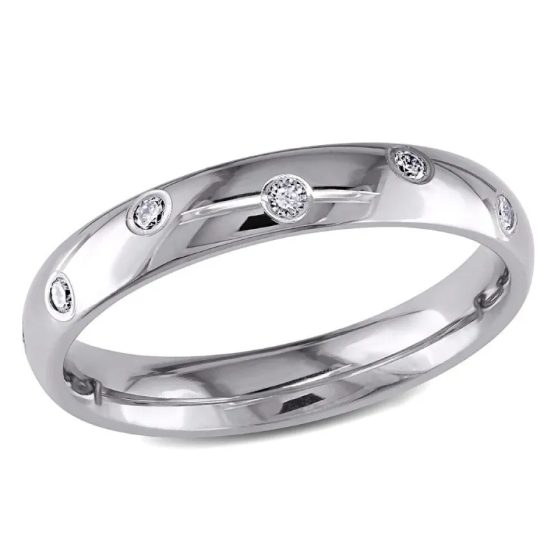 Miadora Signature Collection 14k White Gold 1/4ct TDW Diamond Men's Wedding Band sold by Zulily