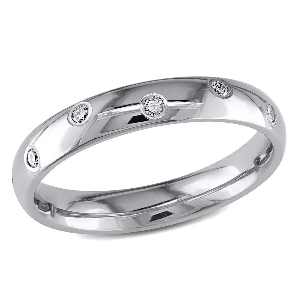 Miadora Signature Collection 14k White Gold 1/4ct TDW Diamond Men's Wedding Band sold by Zulily