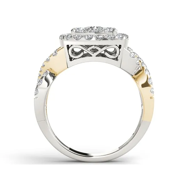De Couer 14k Yellow Two-tone White Gold 2ct TDW Diamond Cluster Ring sold by Zulily product image thumbnail 3