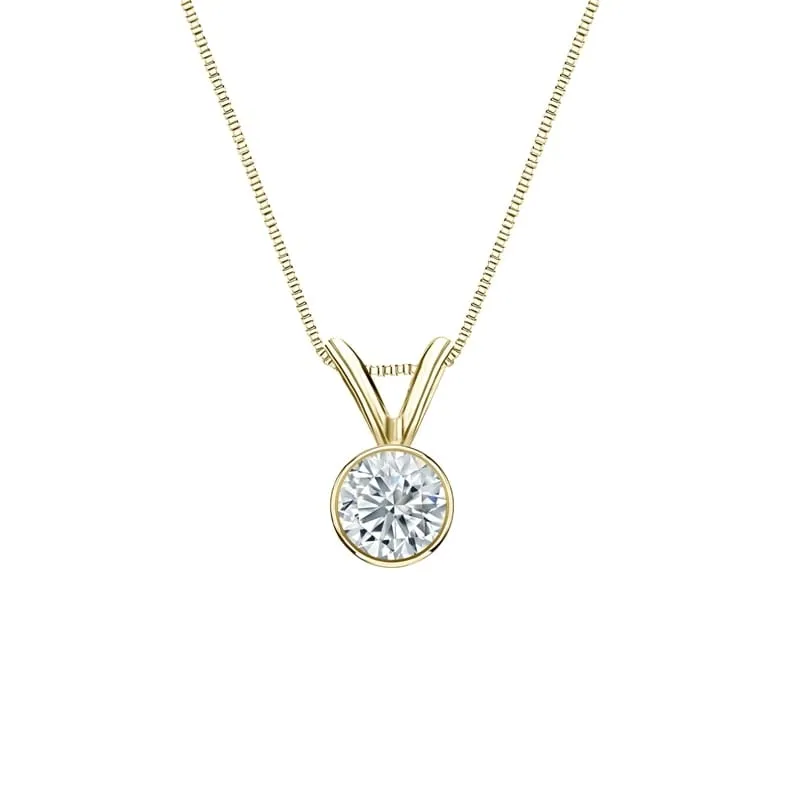 Auriya 18-karat Gold 0.25ctw Round Solitaire Lab Grown Diamond Necklace Bezel (F-G VS) - 0.25 sold by Zulily product image thumbnail 2