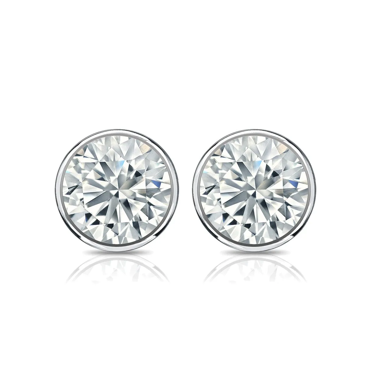 Auriya 14k Gold 3ctw Bezel-set Round Moissanite Stud Earrings - 7.4 mm sold by Zulily