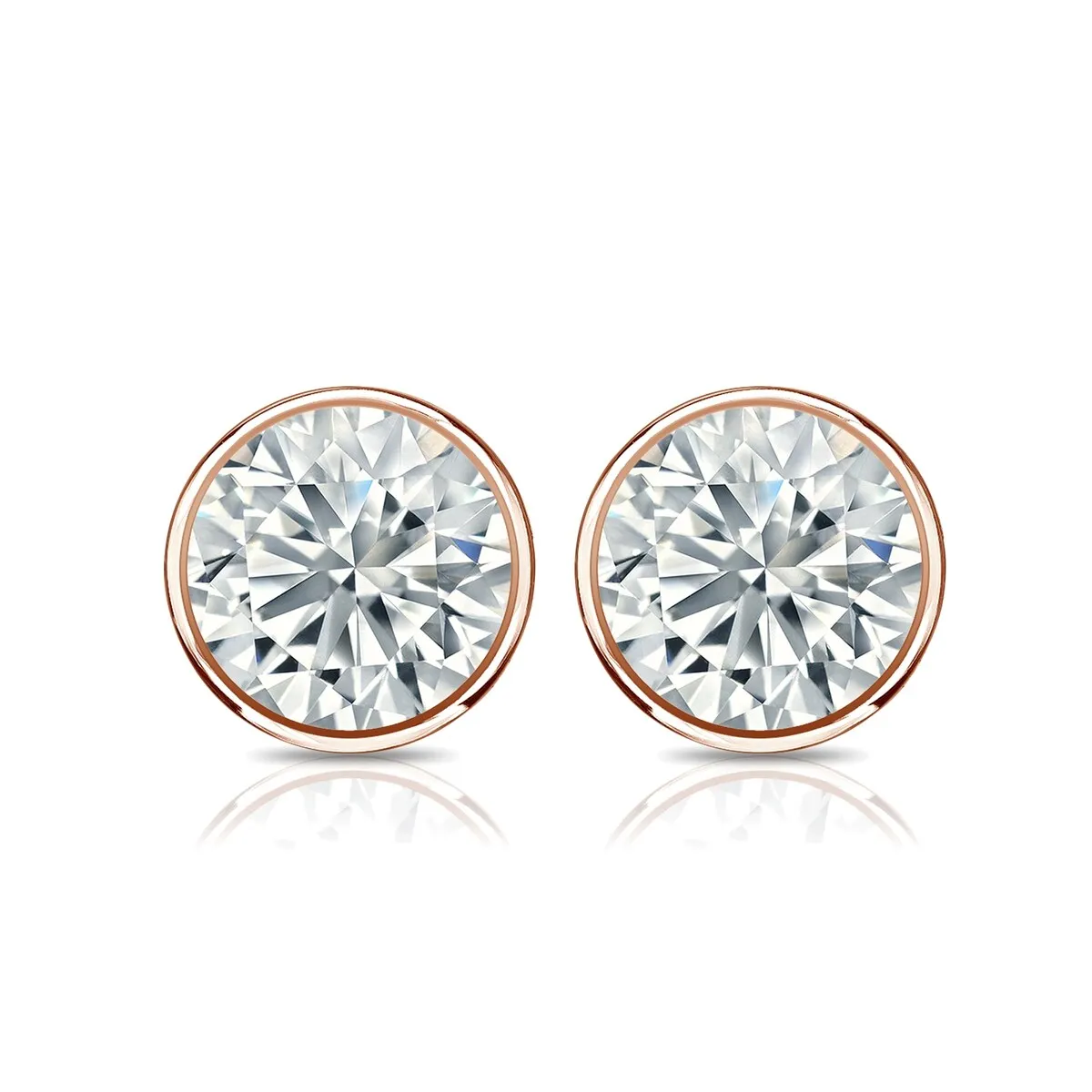Auriya 14k Gold 3ctw Bezel-set Round Moissanite Stud Earrings - 7.4 mm sold by Zulily product image thumbnail 3
