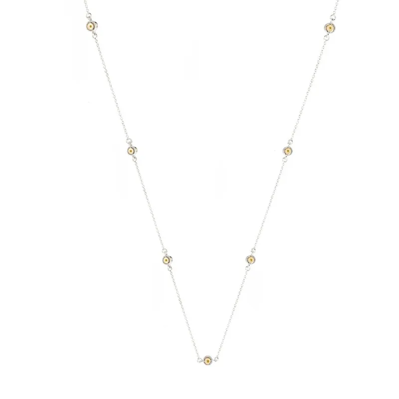 Sterling Silver Natural Yellow Diamond Station Necklace sold by Zulily