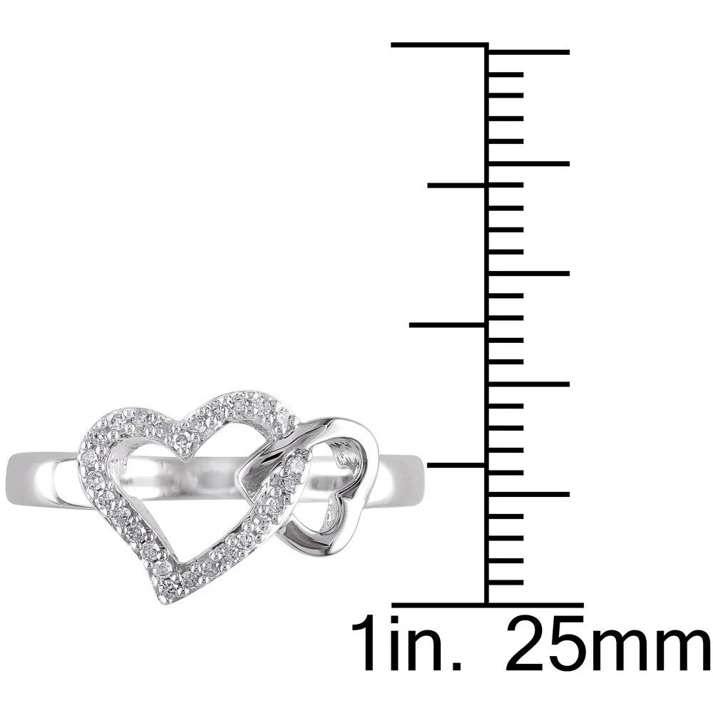 Miadora Sterling Silver 1/10ct TDW Diamond Heart Ring sold by Zulily product image thumbnail 3