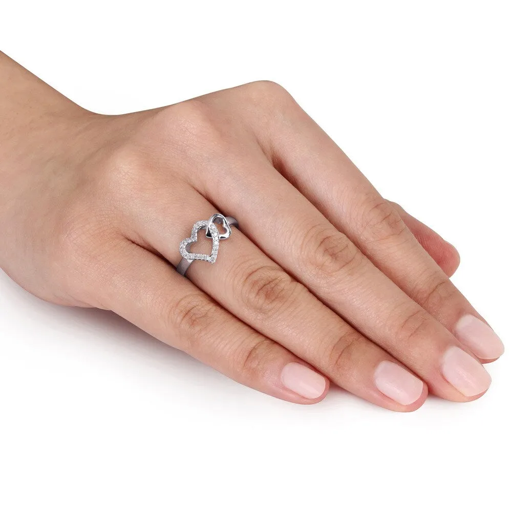 Miadora Sterling Silver 1/10ct TDW Diamond Heart Ring sold by Zulily product image thumbnail 4