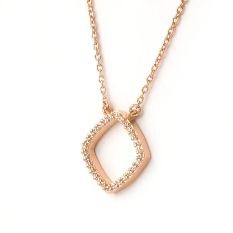 1/10ct TDW Diamond Geometric Pendant Necklace in Silver by De Couer sold by Zulily