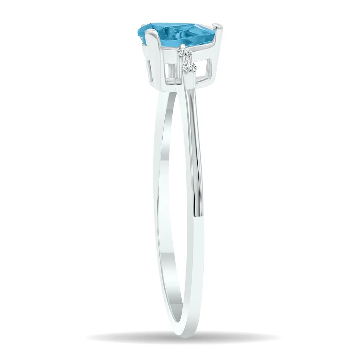 Women's Blue Topaz and Diamond Sparkle Ring in 10K White Gold sold by Zulily product image thumbnail 3