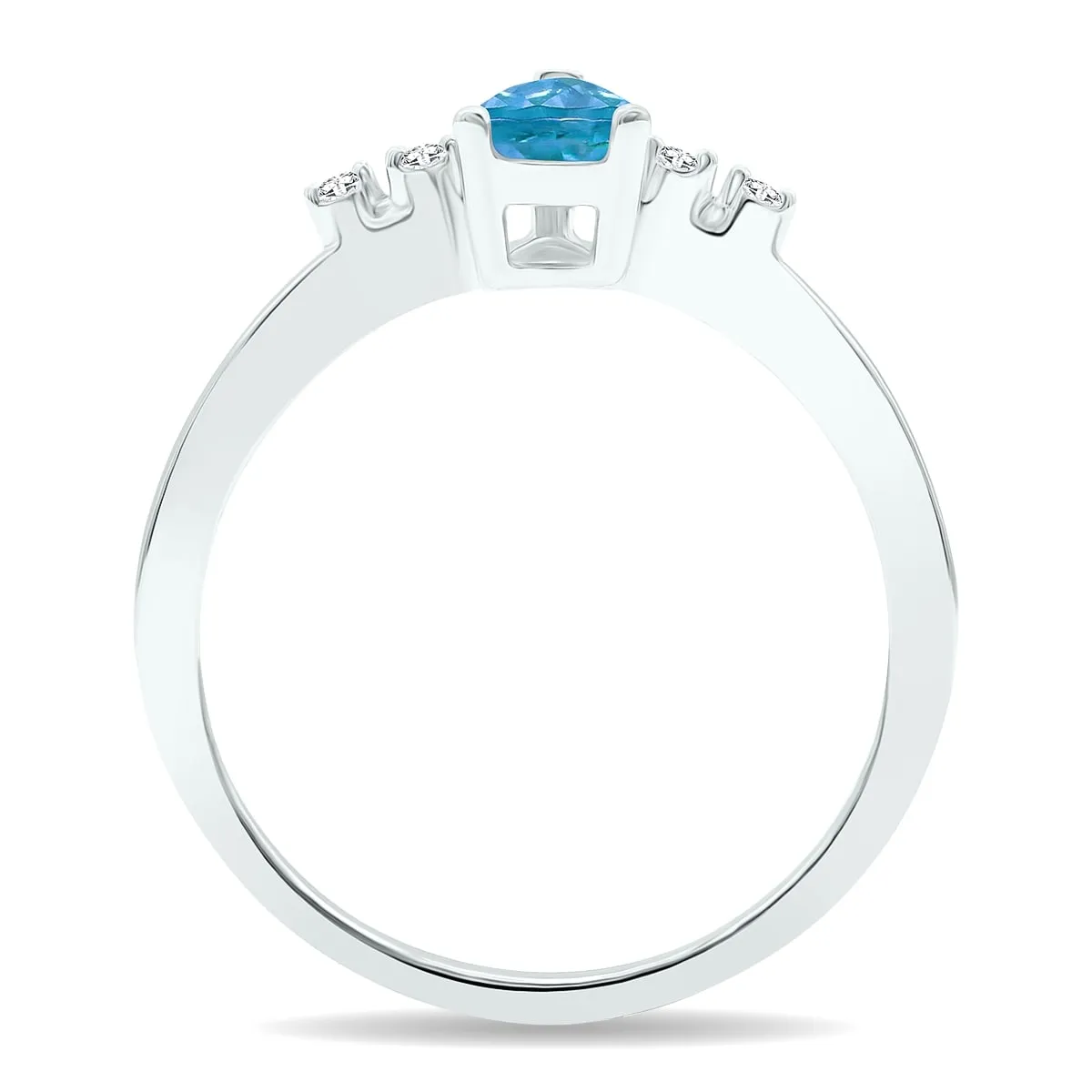 Women's Blue Topaz and Diamond Sparkle Ring in 10K White Gold sold by Zulily product image thumbnail 2