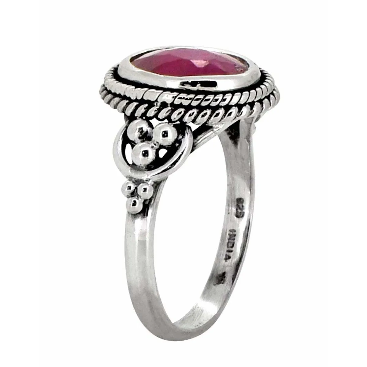 Oval Corundum Ruby Sterling Silver Ring - Red sold by Zulily product image thumbnail 2