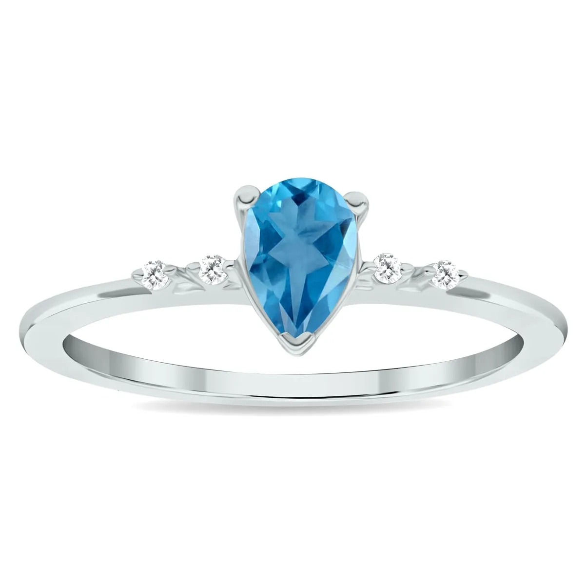 Women's Blue Topaz and Diamond Sparkle Ring in 10K White Gold sold by Zulily