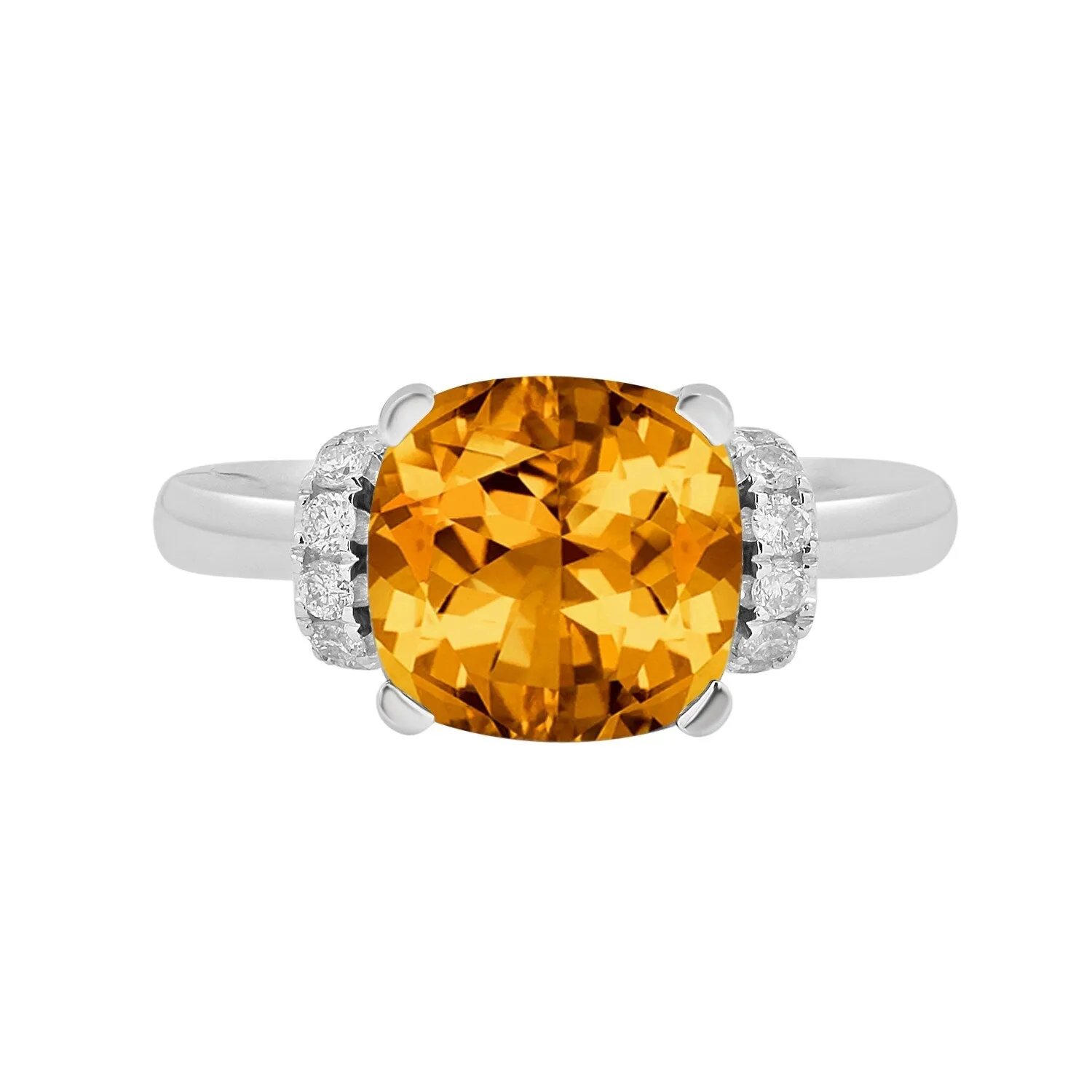 Auriya Unique 3 3/8ct Cushion-cut Citrine and Diamond Engagement Ring 1/5cttw 14k Gold sold by Zulily product image thumbnail 2