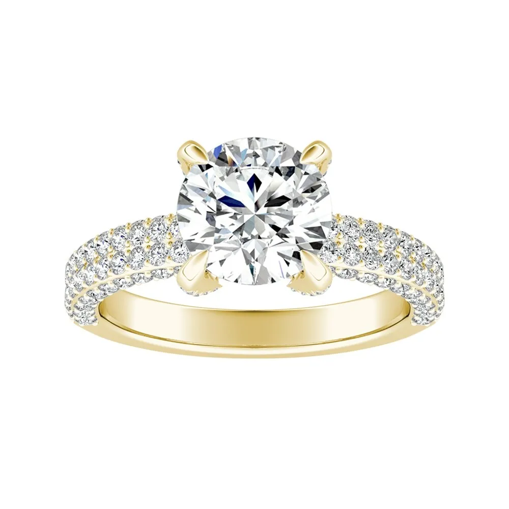 Auriya 14k Gold 4ct Moissanite and Pave Diamond Engagement Ring 7/8ctw sold by Zulily product image thumbnail 2