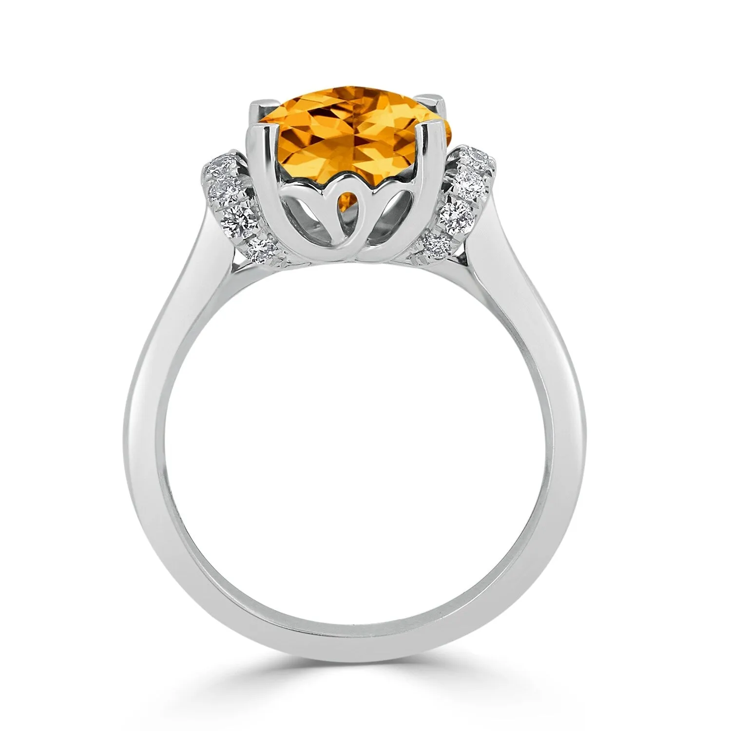 Auriya Unique 3 3/8ct Cushion-cut Citrine and Diamond Engagement Ring 1/5cttw 14k Gold sold by Zulily product image thumbnail 5