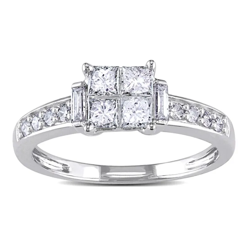 Miadora Signature Collection 14k White Gold 5/8ct TDW Diamond Quad Engagement Ring (G-H, I1-I2) sold by Zulily