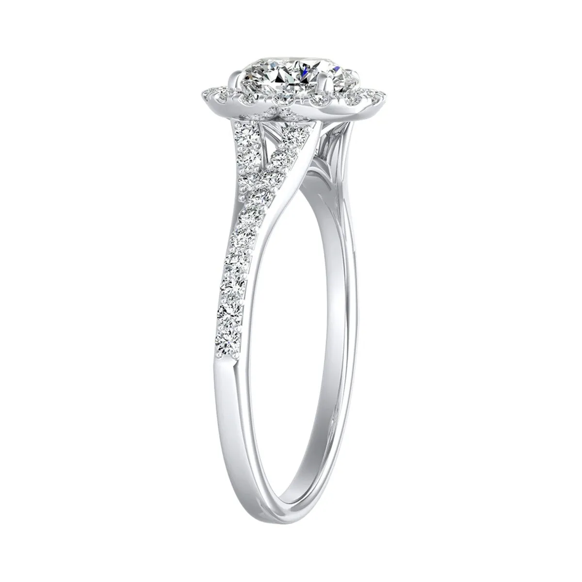 Auriya 14k Gold Round Moissanite Halo Engagement Ring 0.85ctw sold by Zulily product image thumbnail 3