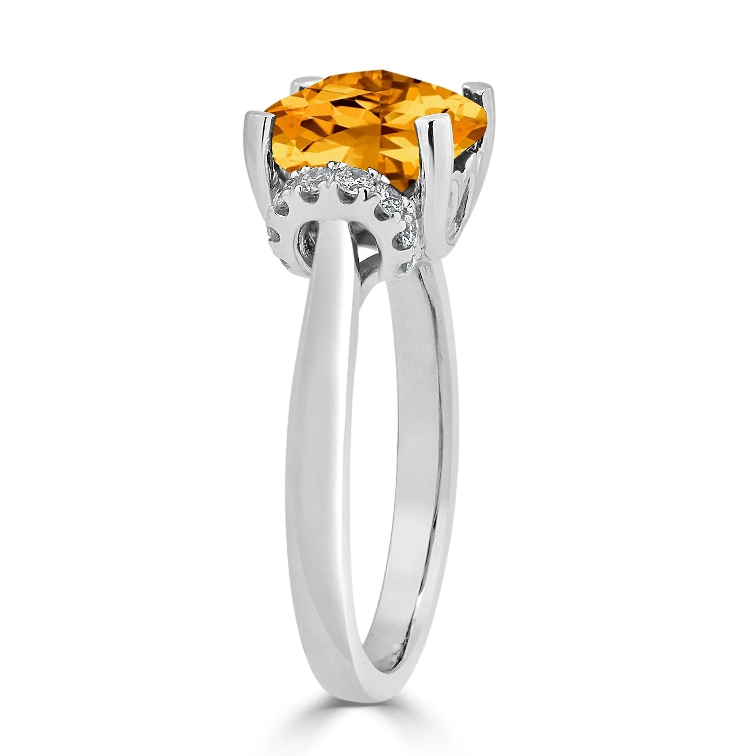 Auriya Unique 3 3/8ct Cushion-cut Citrine and Diamond Engagement Ring 1/5cttw 14k Gold sold by Zulily product image thumbnail 4