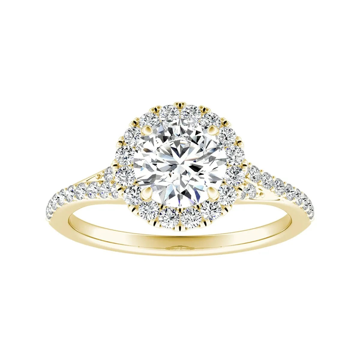 Auriya 14k Gold Round Moissanite Halo Engagement Ring 0.85ctw sold by Zulily product image thumbnail 5