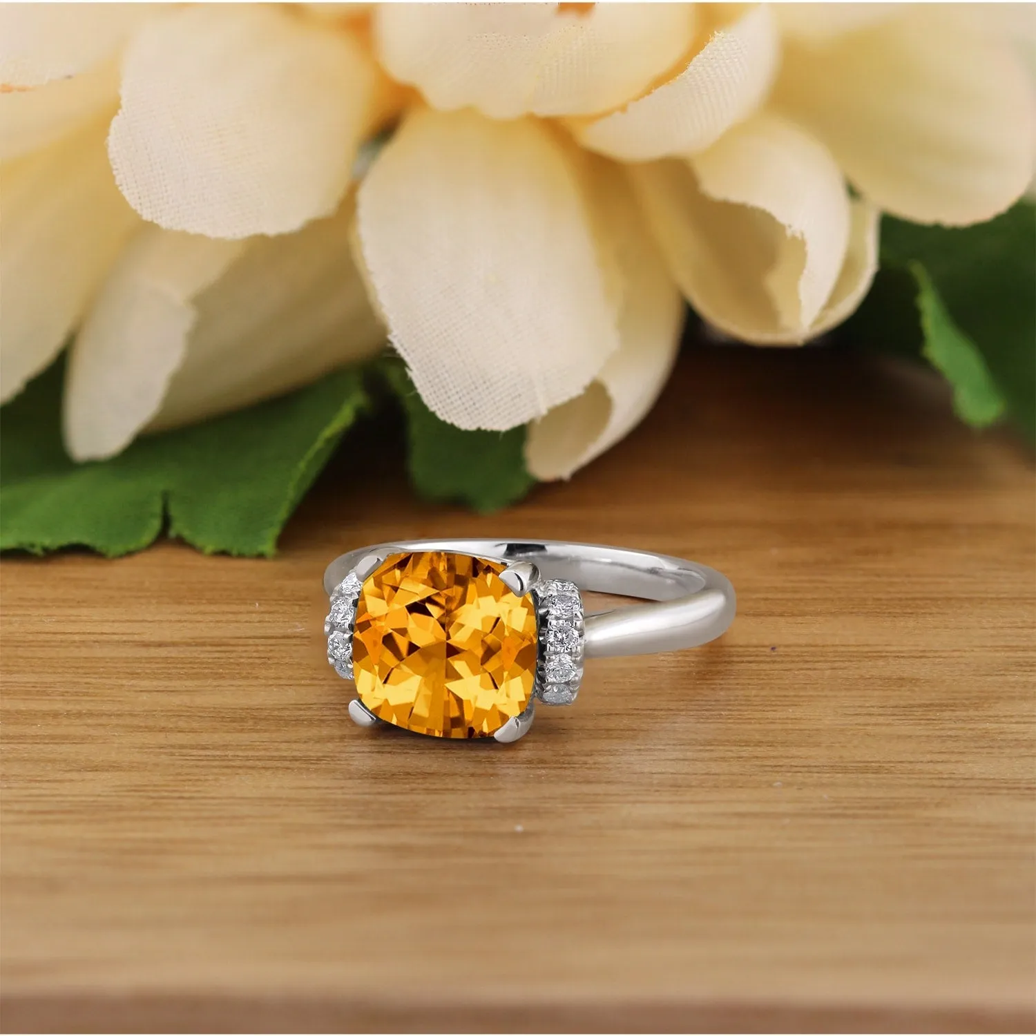 Auriya Unique 3 3/8ct Cushion-cut Citrine and Diamond Engagement Ring 1/5cttw 14k Gold sold by Zulily