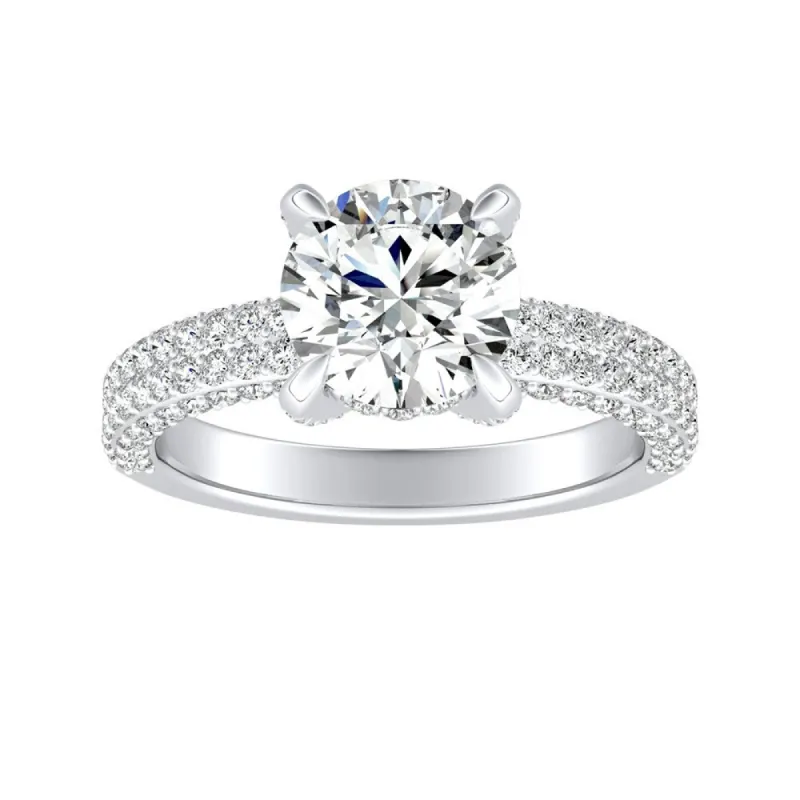Auriya 14k Gold 4ct Moissanite and Pave Diamond Engagement Ring 7/8ctw made by Zulily