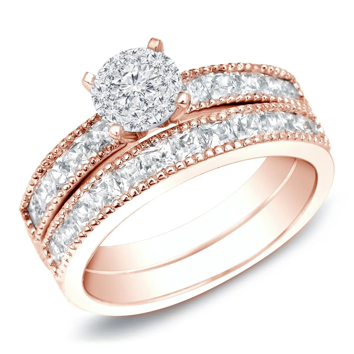 Auriya 1 1/4ctw Classic Round Diamond Engagement Ring Set 14k Gold sold by Zulily product image thumbnail 3