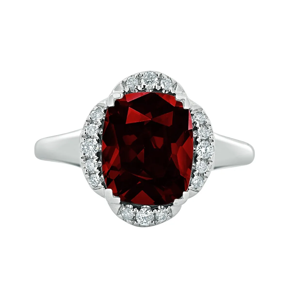 Auriya 4ct Cushion-cut Garnet Halo Diamond Engagement Ring 1/8ctw 14k Gold sold by Zulily product image thumbnail 2