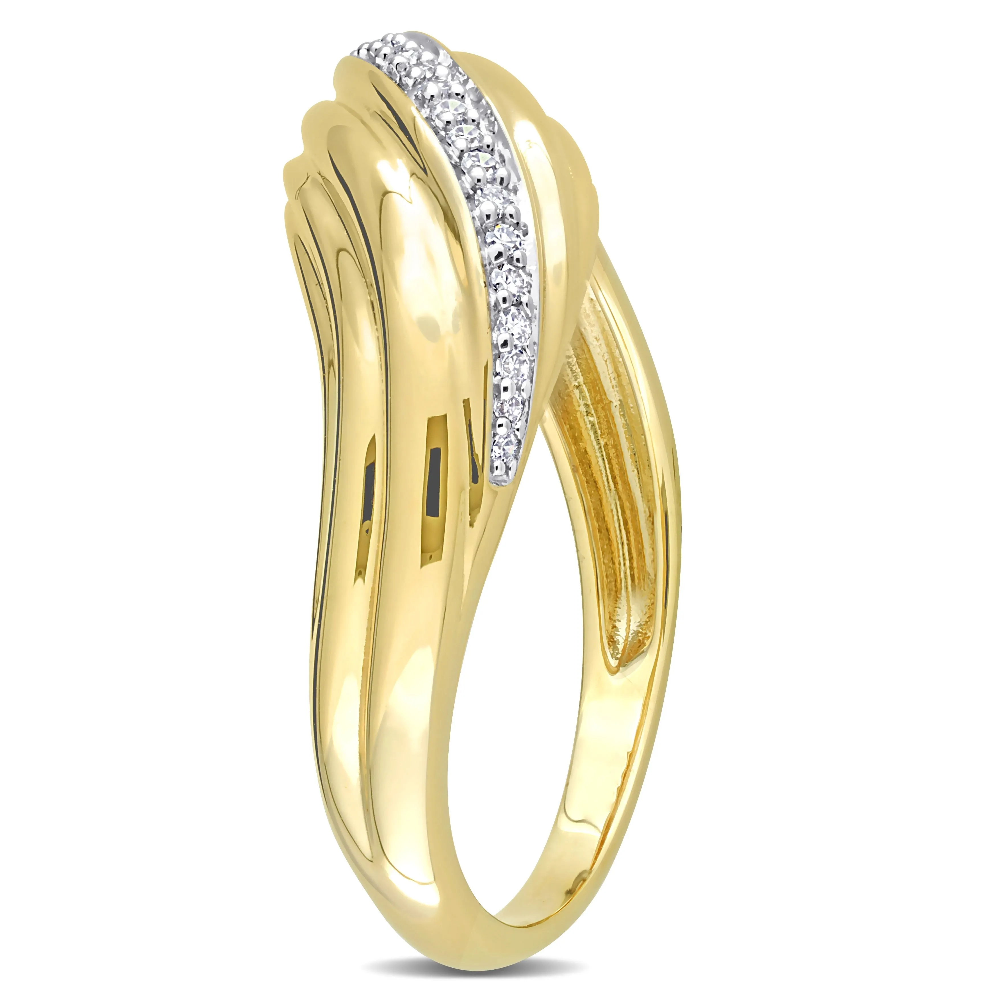 Miadora 1/10ct TDW Diamond Swirl Design Ring in 14k Yellow Gold sold by Zulily product image thumbnail 2