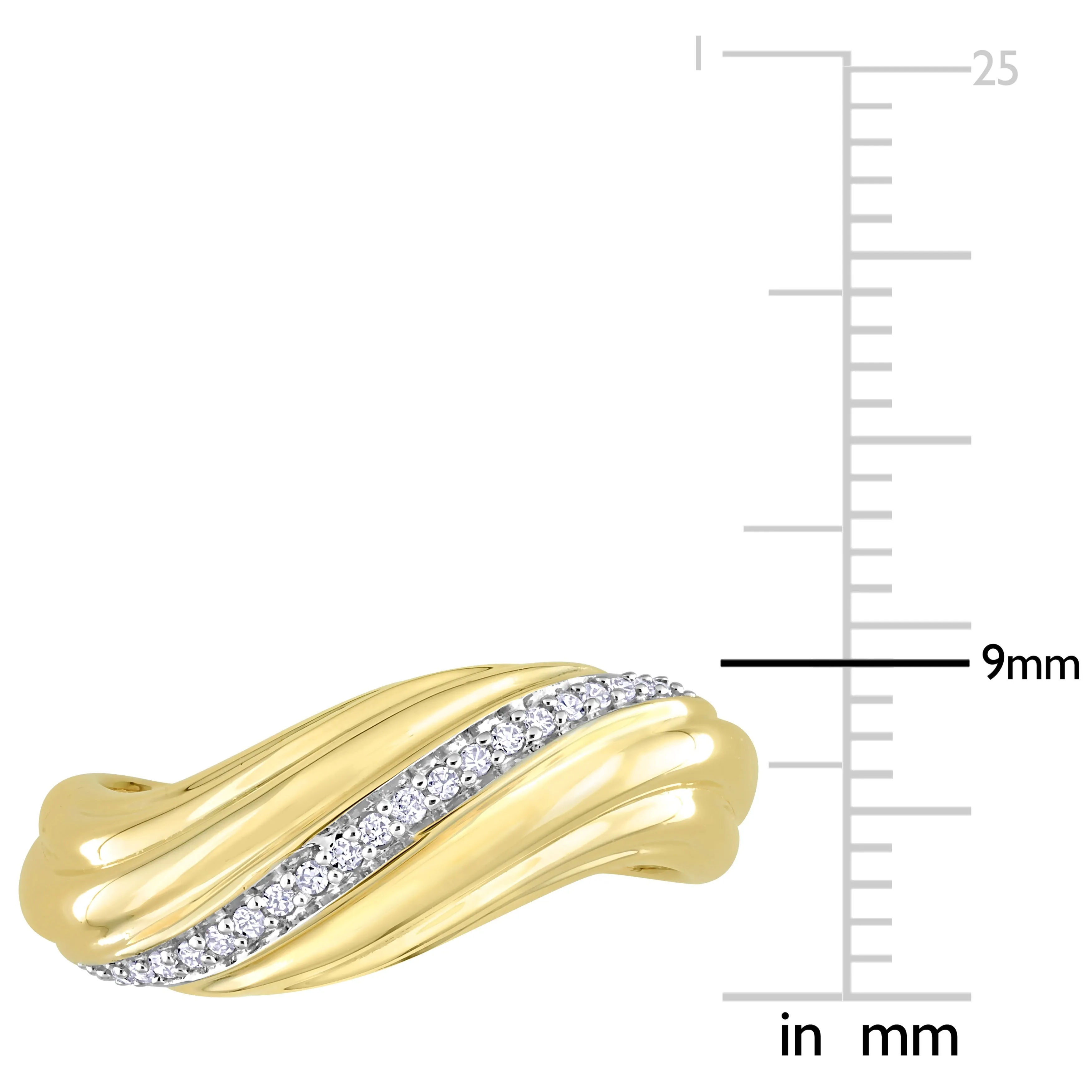 Miadora 1/10ct TDW Diamond Swirl Design Ring in 14k Yellow Gold sold by Zulily product image thumbnail 3